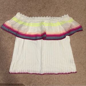 BAN.JARA Embroidered Off Shoulder Festival Top – L